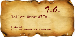 Teller Osszián névjegykártya